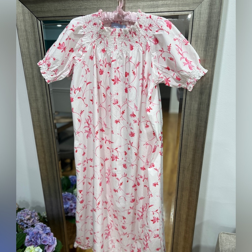 Hill House The Caroline nap dress pink rose botanical